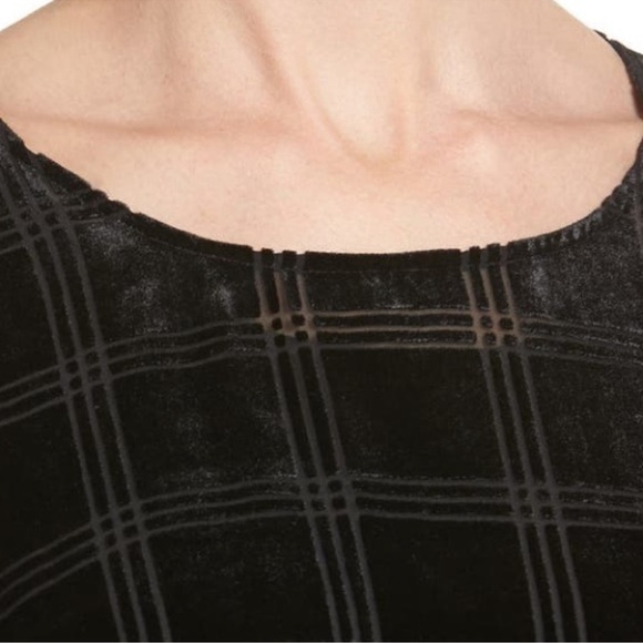 Eileen Fisher Black Plaid Burnout Checker Poncho Silk Blend OS Beautiful! - Picture 3 of 8